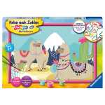 Malen nach Zahlen Bild 310x210mm Glückliche, Lamas,