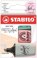 STABILO BOSS MINI Pastellove Edition 2.0 3er Etui rosiges...