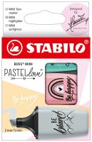 STABILO BOSS MINI Pastellove Edition 2.0 3er Etui rosiges...