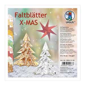 Ursus FALTBL."X-MAS"110G,15x15CM,30BL.10 MOTIVE