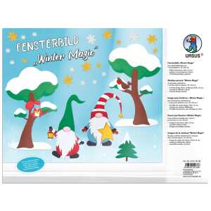 Ursus FENSTERBILD "WINTER MAGIC"8BL.FK,24,8x33CM,SORT.