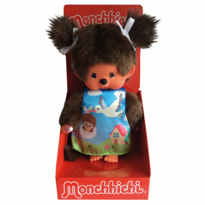 Monchhichi Mädchen 20cm  Storchenkleid, Sekiguchi SEKIGUCHI