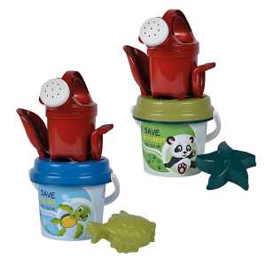 Eimergarnitur 6-tg 2-fach sort Eimer Sieb form Schaufel Rechen Gießer