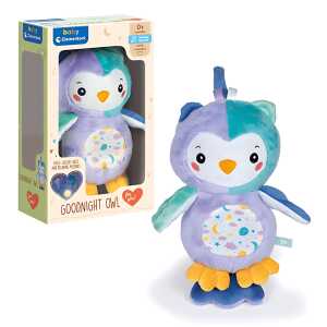 Clementoni Eule Plüsch mit Licht und Sound, mit Klammer und Band