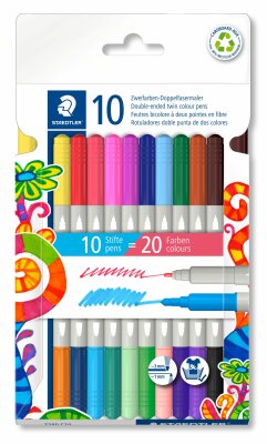 Staedtler Fasermaler D.spitze Twin Color 10St