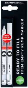 Molotow Blisterkarte 2x111 Empty Marker mit Refill Extension