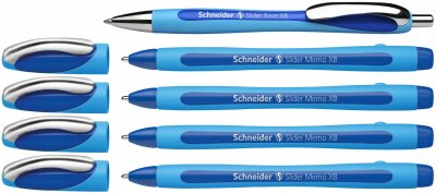 Schneider Kugelschreiber 4x Slider Memo XB + 1x Slider Rave XB