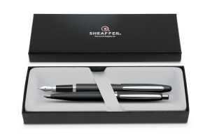 Geschenkset VFM Mattschwarz Füllfederhalter und Kugelschreiber