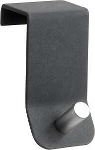 Tür Garderobenhaken Eisen, Satin Grau mit Edelstahlhaken