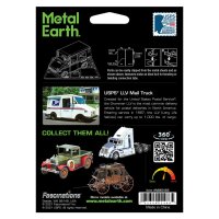 Fascinations MMS468 - Metal Earth 502610 - LLV Mail Truck (colored), lasergeschnittener 3D-Konstruktionsbausatz, 2 Metallplatinen, ab 14 Jahren