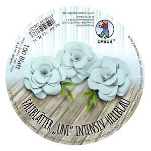 Ursus INTENS.FALTBL.UNI 65G.Ø12CM,100BL.HELLBLAU