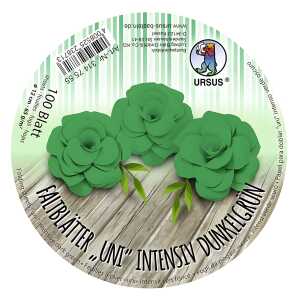Ursus INTENS.FALTBL.UNI 65G.Ø12CM,100BL.DUNKELGRÜN