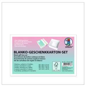 Ursus BLANKO-GESCHENKKARTON-SET,5ST.QUADRATISCH