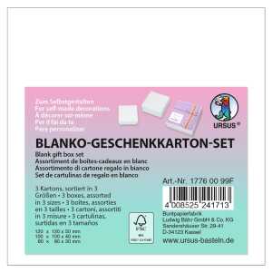 Ursus BLANKO-GESCHENKKARTON-SET,3ST.QUADRATISCH