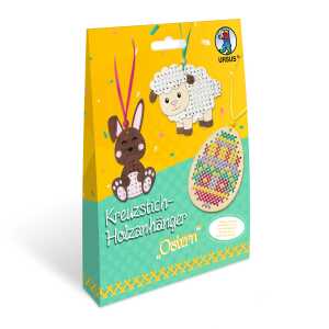 Ursus KREUZSTICH-HOLZANHAENGER "OSTERN",BASTELSET 3STK