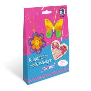 Ursus KREUZSTICH-HOLZANHAENGER "SOMMER",BASTELSET 3STK