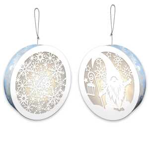 Ursus LIGHT BOXES Ø15,3CM GNOME & SNOWFLAKES