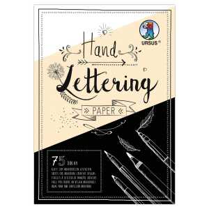 Ursus HANDLETTERING COLOUR MIX 200/210G.A4 75BL.3F SORT.