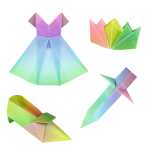 Ursus FALTBL.TRANSP. REGENBOGEN PASTELL115G,15x15CM,50BL