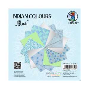 Ursus INDIAN COLOURS "BLUE"13,7x13,7CM,15BL.SORTIERT