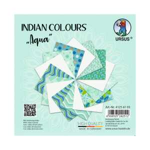 Ursus INDIAN COLOURS "AQUA"13,7x13,7CM,15BL.SORTIERT