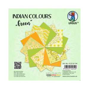 Ursus INDIAN COLOURS "GREEN"13,7x13,7CM,15BL.SORTIERT