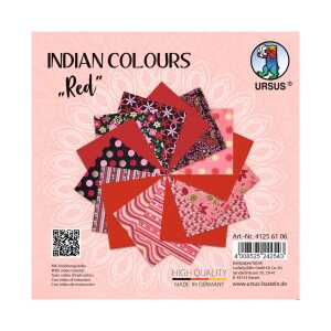 Ursus INDIAN COLOURS "RED"13,7x13,7CM,15BL.SORTIERT