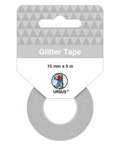 Ursus 59060003F Glitter Tape, Rolle 15 mm x 5 m, silber