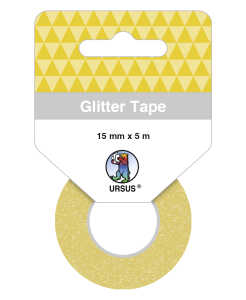 Ursus 59060005F Glitter Tape, Rolle 15 mm x 5 m, gold