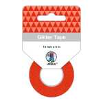 Ursus 59060009F Glitter Tape, Rolle 15 mm x 5 m, hellrot, rot