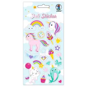 Ursus 59550001 - Filz Sticker "Unicorns", 20 Stück auf einem Bogen