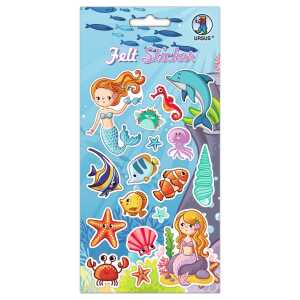 Ursus 59550003 - Filz Sticker "Ocean", 17 Stück auf einem Bogen