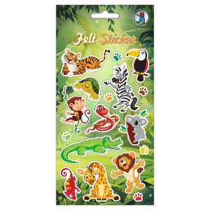 Ursus 59550005 - Filz Sticker "Jungle", 17 Stück auf einem Bogen
