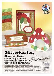 Ursus GLITTERKARTON 330G.DIN A4,5BL.SORT. "TRADITIONAL"