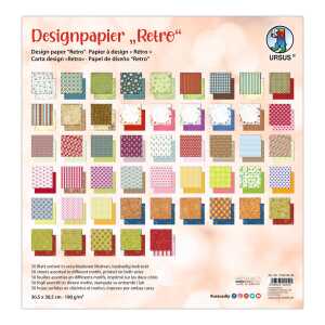 Ursus DESIGNPAPIER "RETRO"190G.30,5X30,5CM 50BL