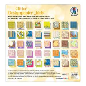 Ursus GLITTER DESIGNPAPIER"KIDS"190G.30,5X30,5CM 40BL