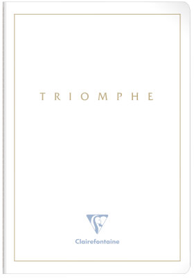 Clairefontaine Clairefontaine Triomphe GOLD 36176C Notizbuch, A4, 21 x 29,7 cm, liniert, 96 Seiten, Weiß, 90 g, Einband mit goldfarbener Beschriftung