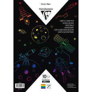 Clairefontaine Kratzbild 10Bl A4 300g Regenbogen