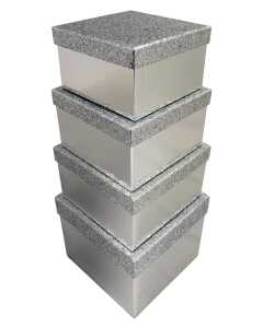4er Set Box Glitter silber 5033601005674