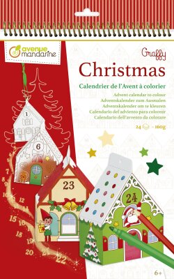 Clairefontaine Avenue Mandarine GY123C- Adventskalender zum Ausmalen, 1 Stück