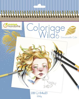 Clairefontaine Avenue Mandarine GY124C- Ausmalbuch Wild 6 Emmanuelle Colin - 28 Seiten zum Ausmalen - Clairefontaine Papier PEFC- zertifiziert - für Buntstifte, Filzstifte oder Aquarellfarben