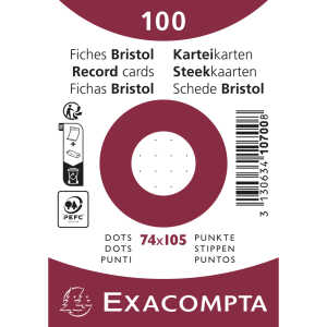 Exacompta Karteikarten A7 dots 100St/Pkg weiss