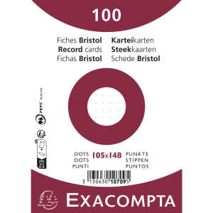 Exacompta Karteikarten A6 dots 100St/Pkg weiss