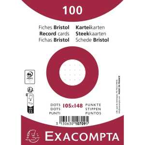 Karteikarten A6 dots 100St/Pkg weiß