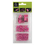 Kit 58 Klammern und Nadeln Iderama rosa