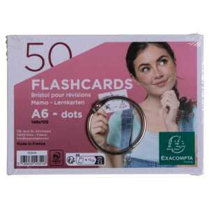 Flashcards A6 dot 50St/Pk weiß