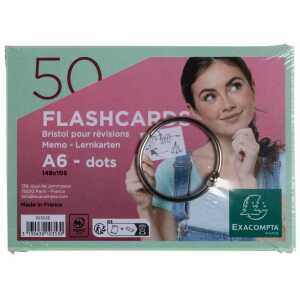 Flashcards A6 dot 50St/Pk grün