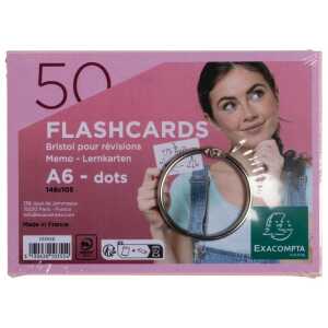 Flashcards A6 dot 50St/Pk rosa