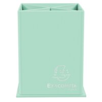 Exacompta Exacompta 67863D Stiftehalter Aquarel aus extra starkem Karton mit 4 Fächern, perfekt für Homeoffice und Schule, Pastellfarbe Grün, Stifteköcher Stiftebox Organizer Schreibtischbox