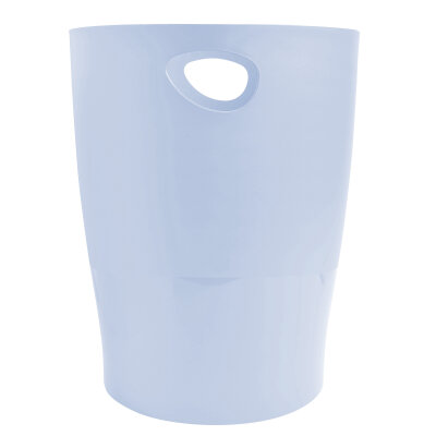 Exacompta Exacompta 45362D ECOBIN Papierkorb Aquarel 15 Liter mit Griffen. Eleganter und robuster Papierkorb und Mülleimer im modernen Design Pastell-Blau